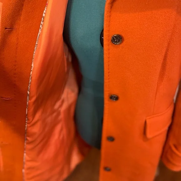 Lands' End Women's Bold Orange Warm Winter Coat - Picture 3 of 7